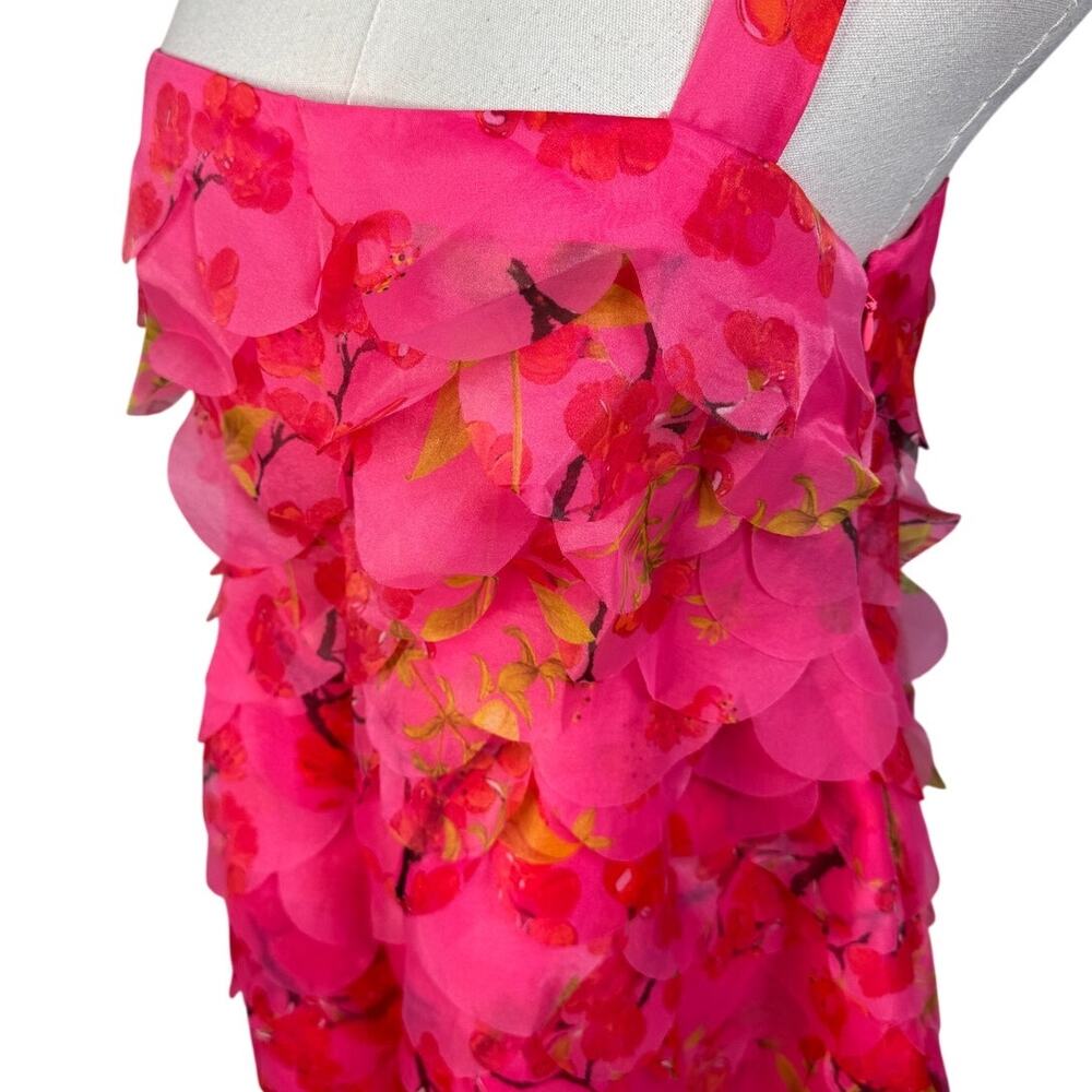 Cynthia Rowley Scalloped Petal Midi Dress floral cherry blossom pink size 4 - Picture 9 of 16